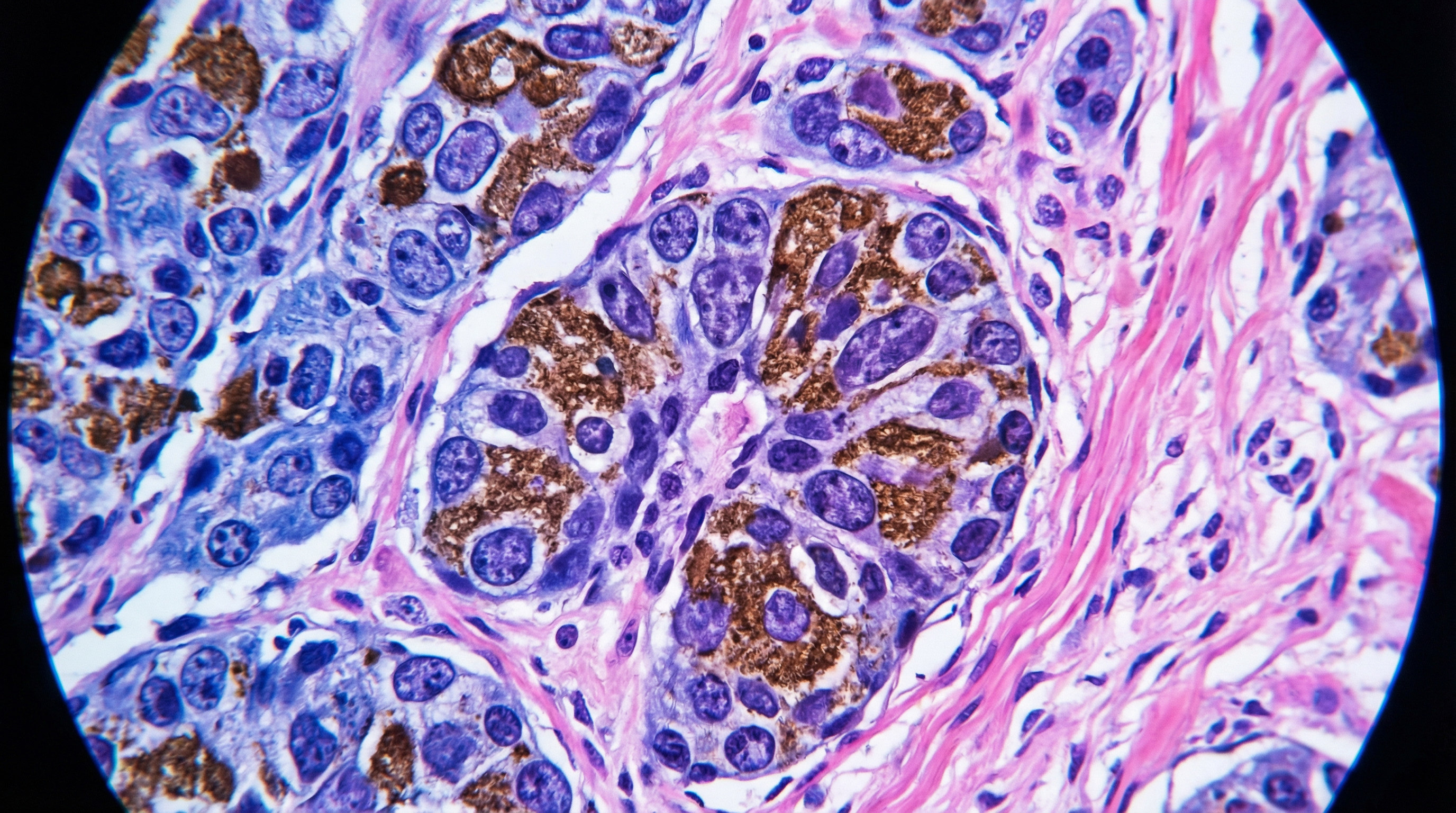 Melanoma histopathology digital pathology slide — AI in dermatology computational analysis